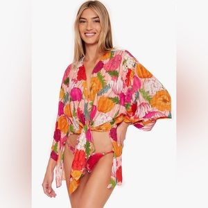 Trina Turk Sunny Bloom Swimsuit Cover Up Kimono NWT